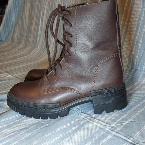 Steve Madden‎ Women's Jamisyn Leather Boots Brown 6.5 Medium US